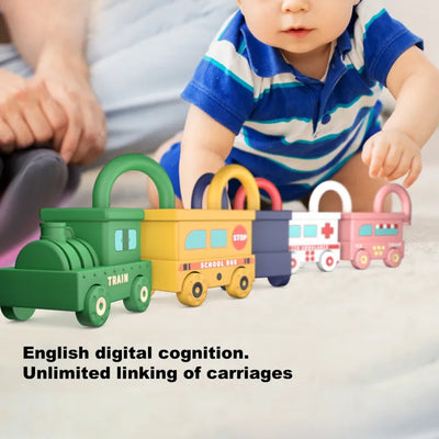 Fidtoy Unlock Train Team – Múltiples Vagones de Tren con Cerraduras para Niños