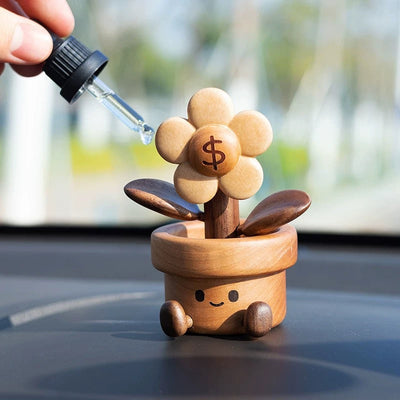Diffuseur d'arômes en bois et décoration de voiture Blossom Smile, inspiré de Jellycat