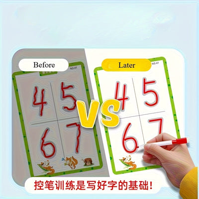 Fidtoy Reusable Magic Practice Notebook for Toddlers – Wipe Clean Writing & Drawing Learning Toy
