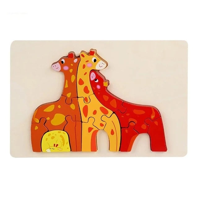 Adorable Animal Family Puzzle Board - Random Characters
