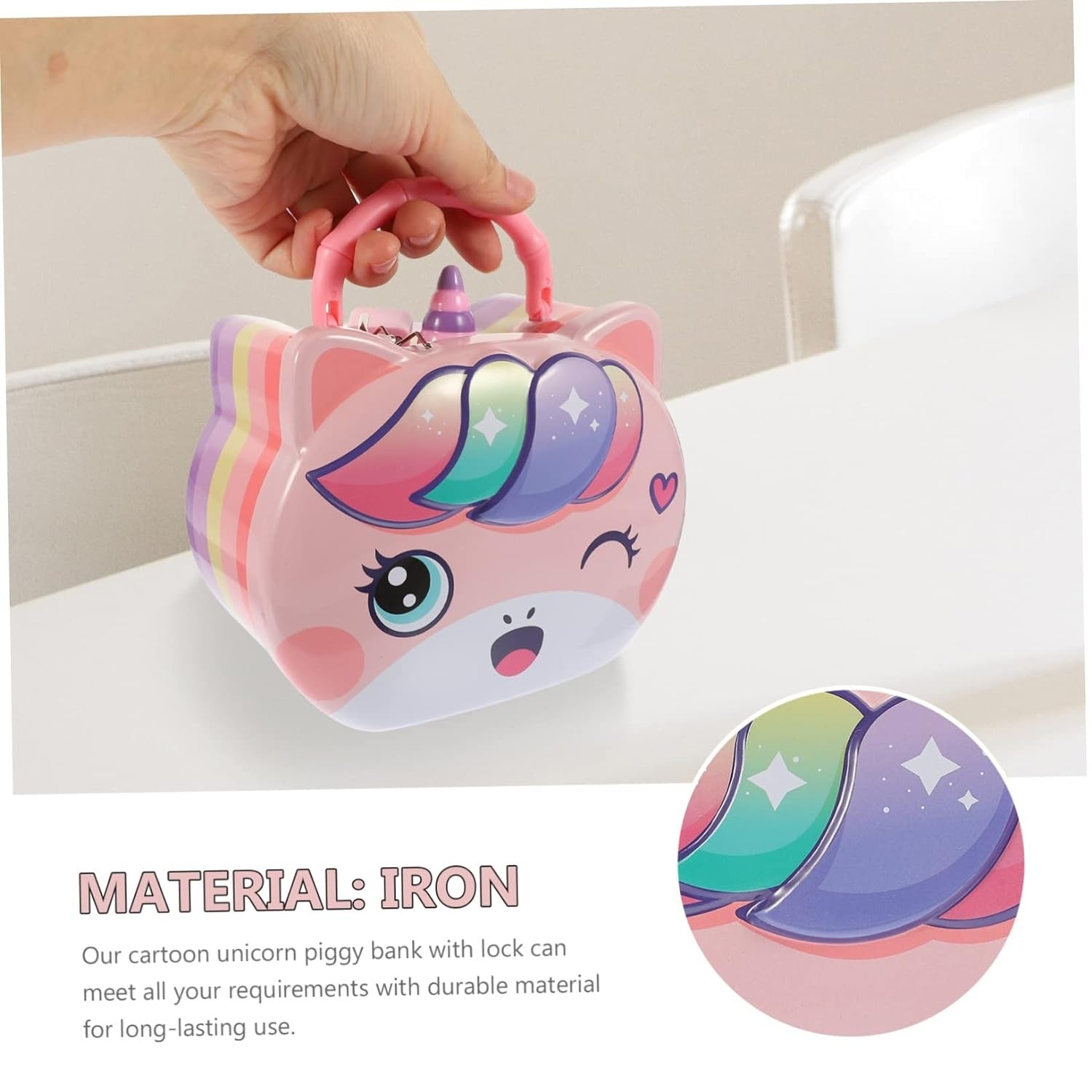 Unicorn Money Bank with Lock - 248