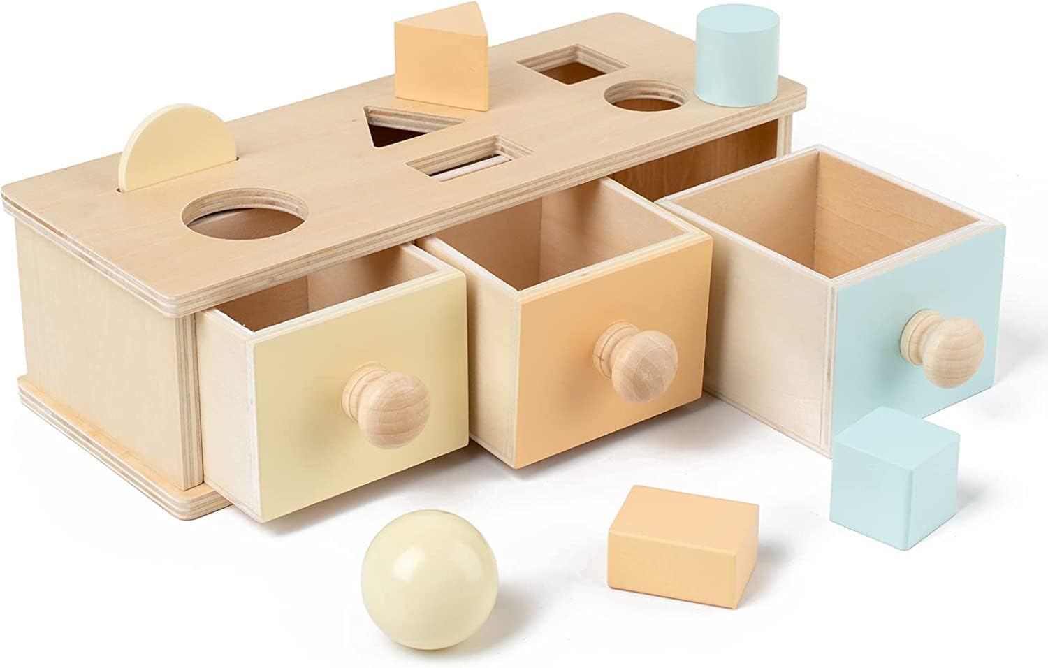 Shape Sorter and Object Permanence Montessori Box - 002