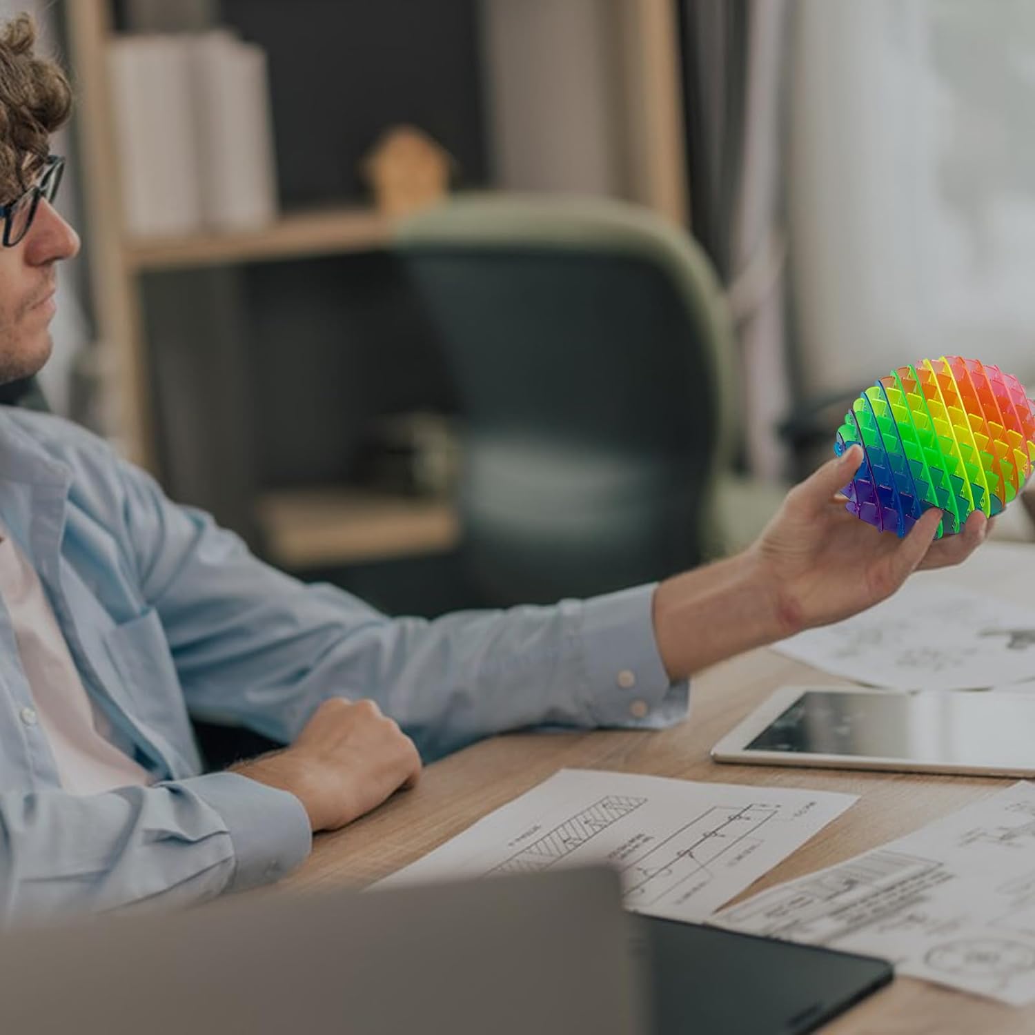 Rainbow Plastic Worm Fidget Anti Stress Shapeshifter - 856