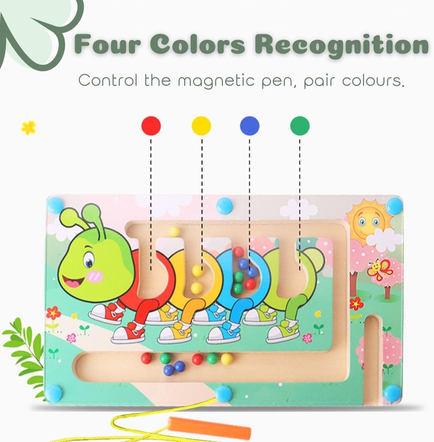 Wooden Magnetic Learning Maze Color Matching Board - 332