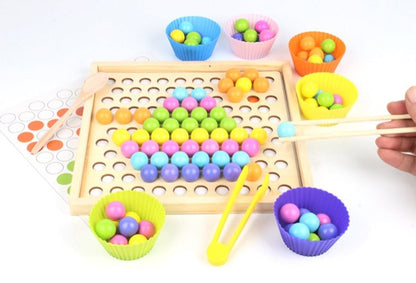 2 in 1 Montessori Beaded Memory Wooden Game - 180