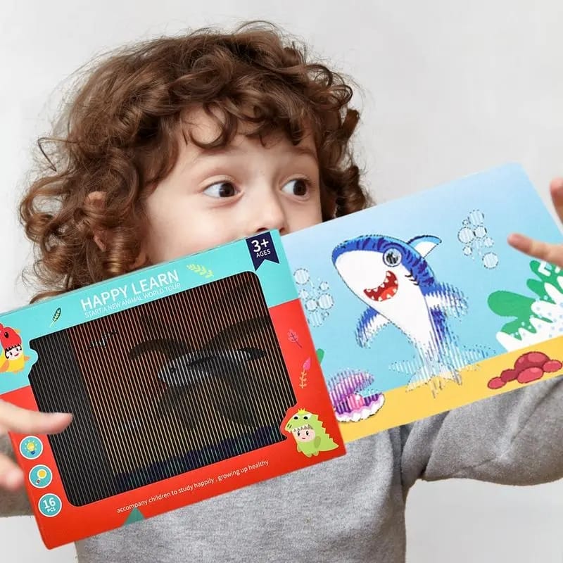 3D Magic Screen Animals Learning Flashcards - 16 Cards