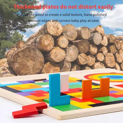 3 in 1 Tetiris, Tangram & Rainbow Pattern Board