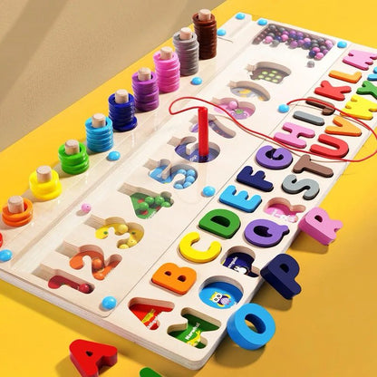 3-in-1 Alphabet and Numbers Magnetic Maze Board