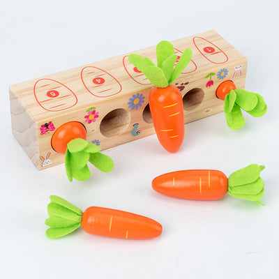 Fidtoy Digital Radish Puller – Montessori Wooden Carrot Harvest Toy for Kids