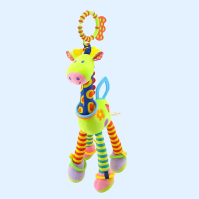 Fidtoy Peluche Girafe Suspendue Jouet Bébé pour Siège Auto Poussette Développement Sensoriel