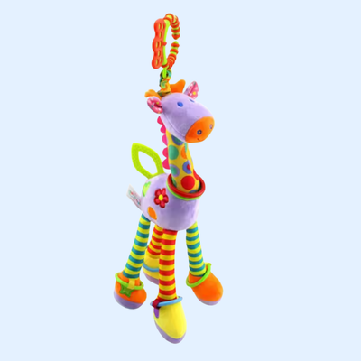 Fidtoy Peluche Girafe Suspendue Jouet Bébé pour Siège Auto Poussette Développement Sensoriel
