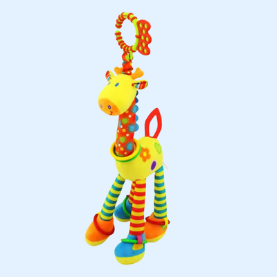 Fidtoy Peluche Girafe Suspendue Jouet Bébé pour Siège Auto Poussette Développement Sensoriel