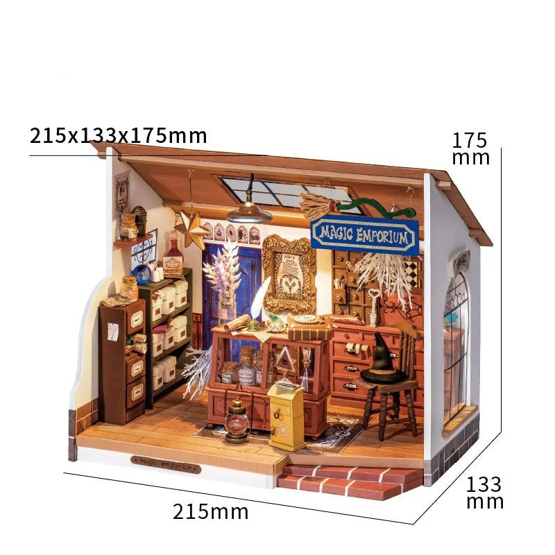 Doll House With Furniture Children Green Miniature Dollhouse Wooden Kits Assemble Toy Xmas Birthday Gifts