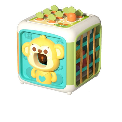 Fidtoy Montessori Busy Activity Cube for Toddlers 3+ – Six-Sided Sensory Learning Cube with Switches, Locks, Buttons, Gears & Fine Motor Skills Activities