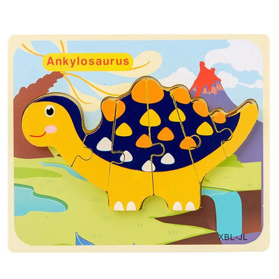 Puzzle en bois 3D Dinosaure de dessin animé