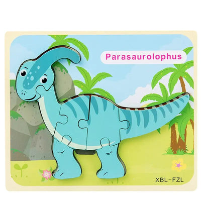 Puzzle en bois 3D Dinosaure de dessin animé