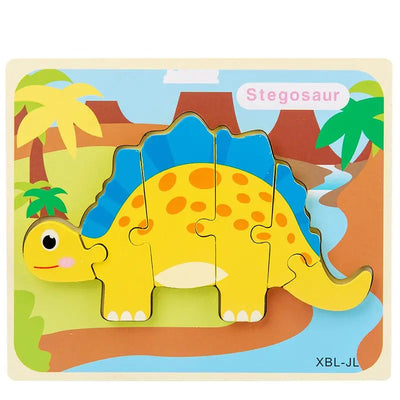 Puzzle en bois 3D Dinosaure de dessin animé