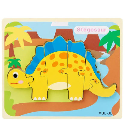 3D Cartoon Dinosaur Wooden Puzzle