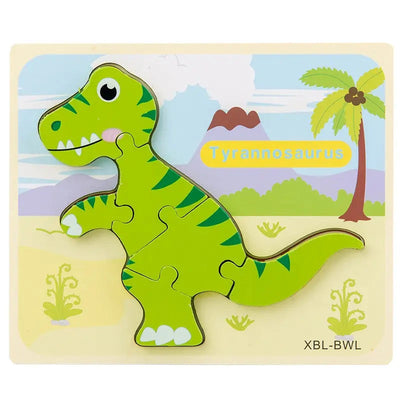 Puzzle en bois 3D Dinosaure de dessin animé