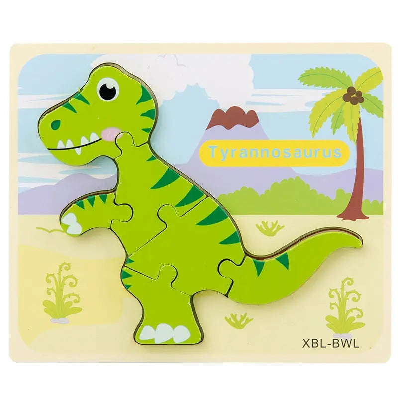 3D Cartoon Dinosaur Wooden Puzzle