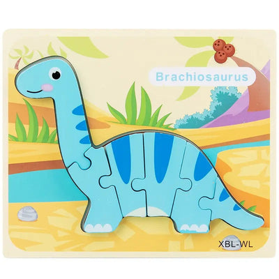 Puzzle en bois 3D Dinosaure de dessin animé