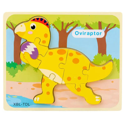 Puzzle en bois 3D Dinosaure de dessin animé