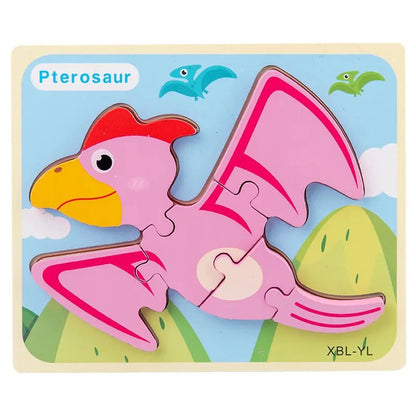 3D Cartoon Dinosaur Wooden Puzzle
