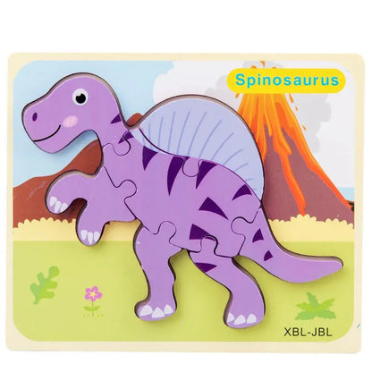 3D Cartoon Dinosaur Wooden Puzzle