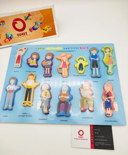 3D Family Relations Awareness Wooden Board