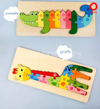 3D Wooden Animal Board - Crocodile
