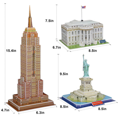 Fidtoy Set de Puzles 3D de Monumentos para Niños y Adultos