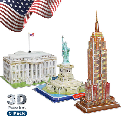 Fidtoy Set de Puzles 3D de Monumentos para Niños y Adultos
