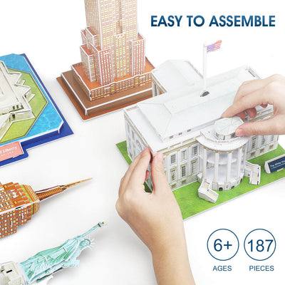 Fidtoy Set de Puzles 3D de Monumentos para Niños y Adultos