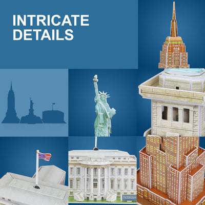 Fidtoy Set de Puzles 3D de Monumentos para Niños y Adultos