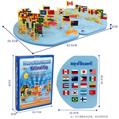 Map of the World National Flag - The best Montessori toys