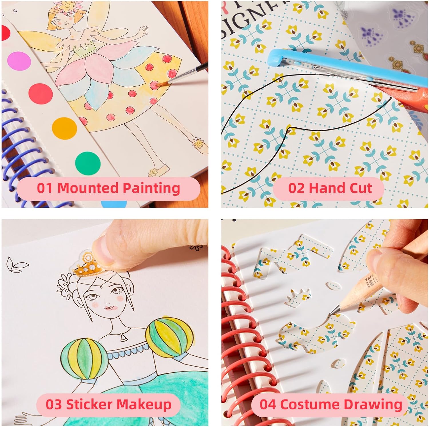 Pequeña Diseñadora - Club Mágico | Diseño de moda con telas, pegatinas de accesorios, colores