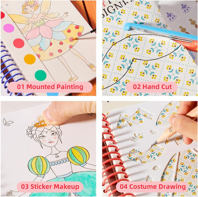 Pequeña Diseñadora - Club Mágico | Diseño de moda con telas, pegatinas de accesorios, colores