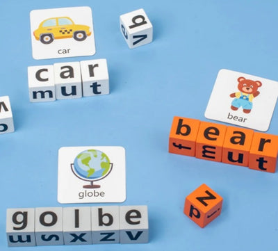 Wooden Spelling Blocks Game with Buzzer 2 to 4 Players - 584