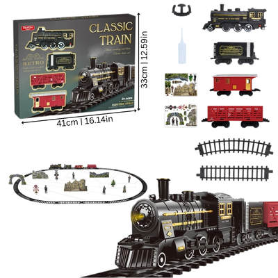Battery-Powered Train with Smoke Effect, Light & Sound – Jackie’s Kids Track Set