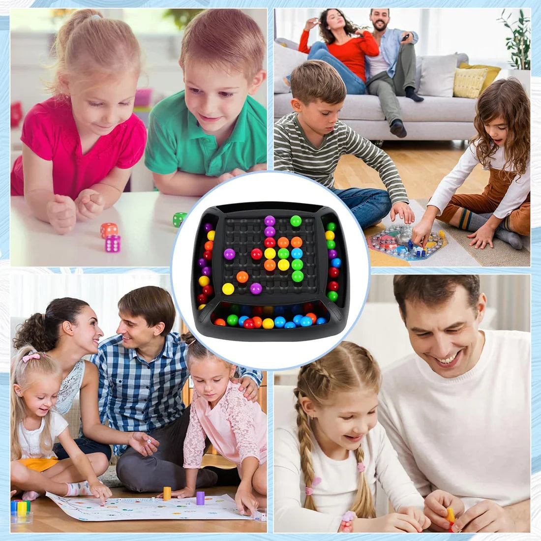 Fidtoy Rainbow Chessboard Ball Game for Kids and Family Play