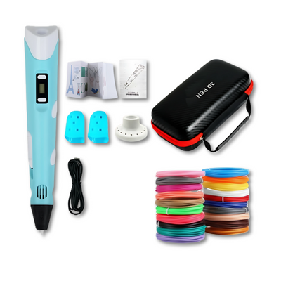 Ensemble de stylo d'impression 3D – Stylo de dessin portable avec écran LED et filament PLA pour enfants et adultes