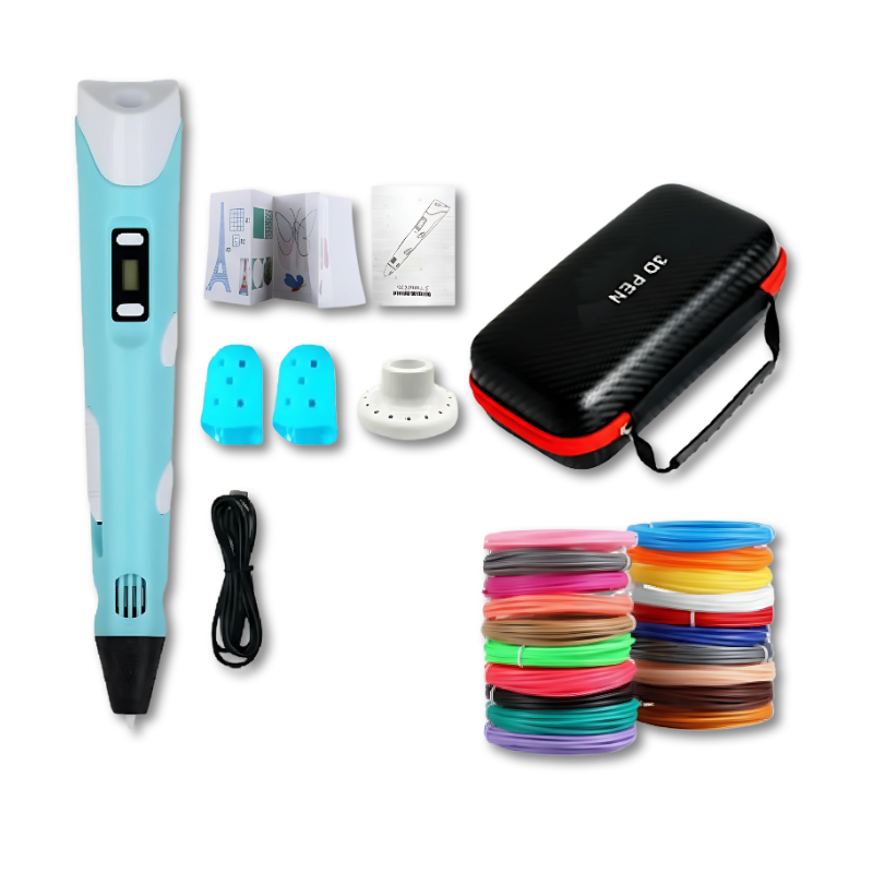 3D Printing Pen Set – Portable Drawing Pen with LED Display & PLA Filament for Kids & Adults