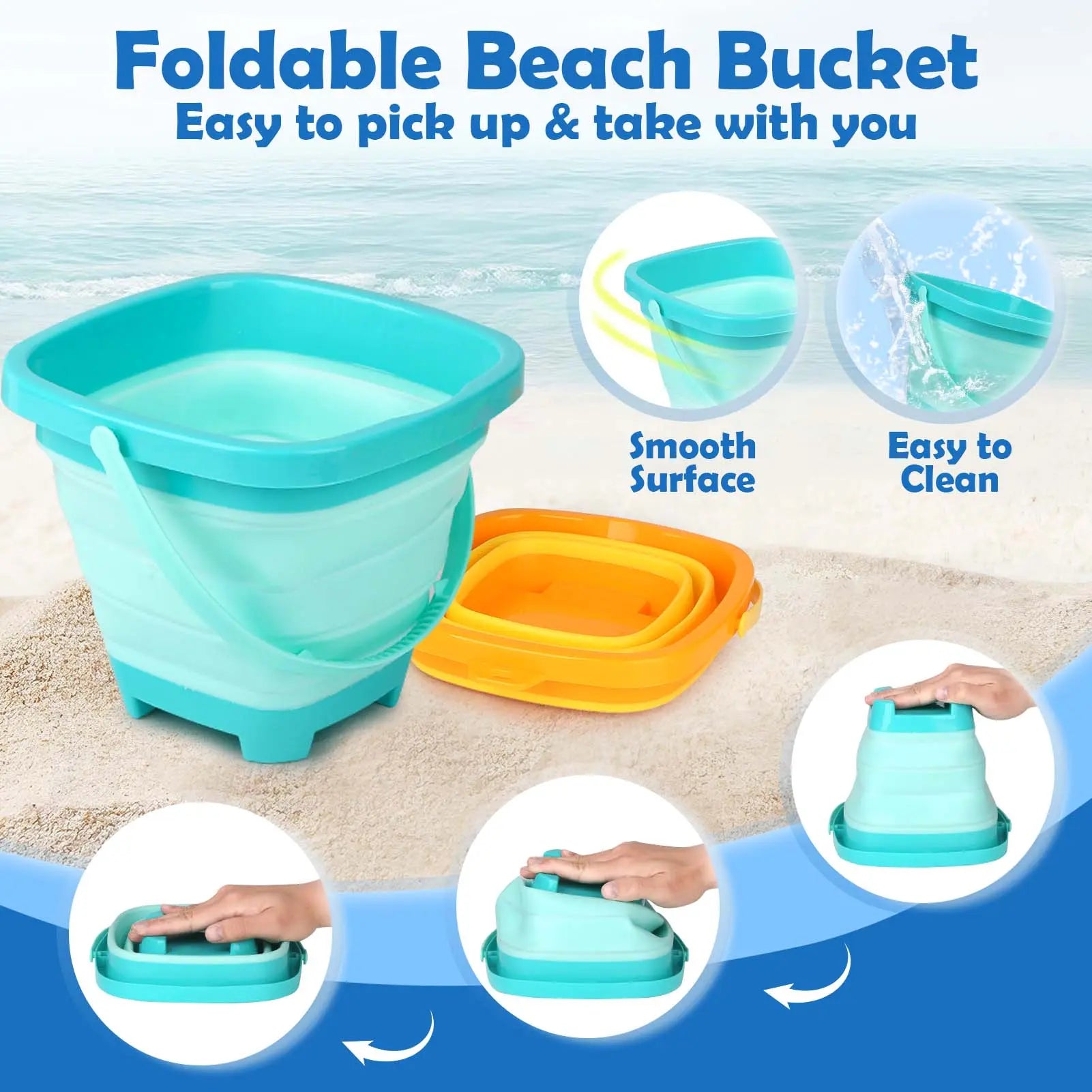 Ensemble de 30 jouets de plage pliables pour enfants de 3 à 10 ans