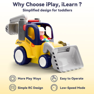 Camión de construcción teledirigido Fidtoy con luces y sonidos para niños pequeños