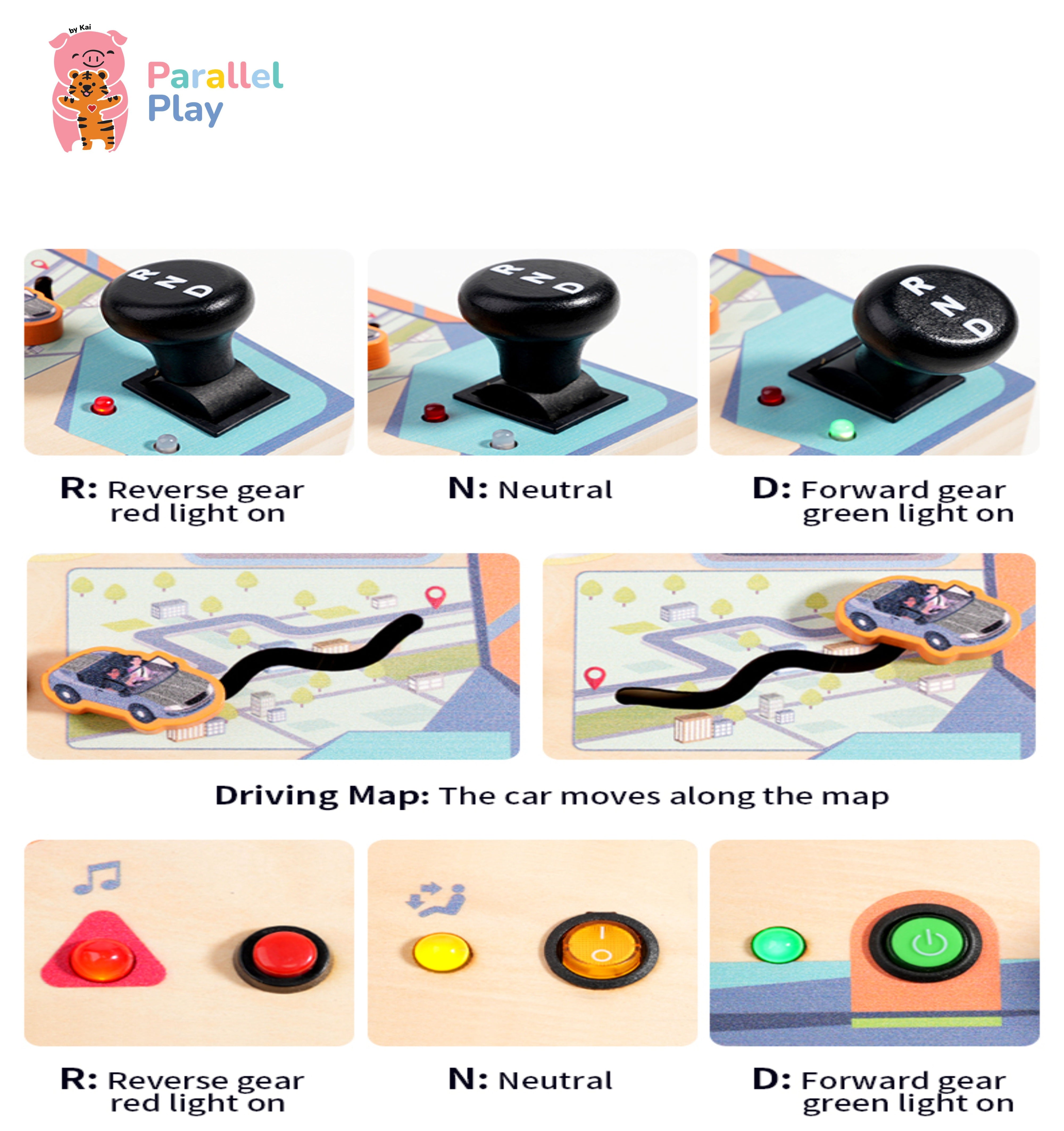 Little Driver’s Wooden Steering Dashboard