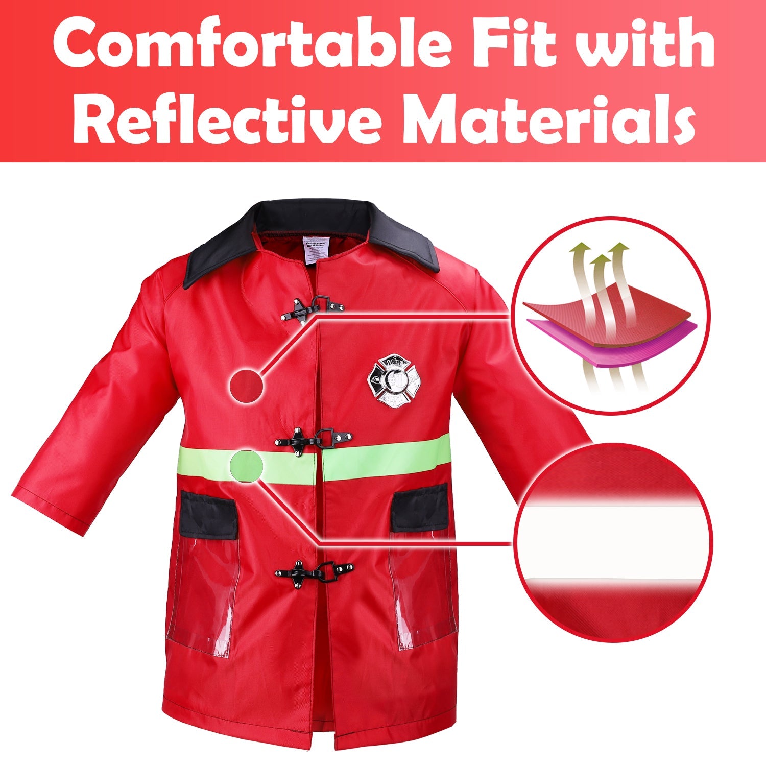 Kids Fireman Dress Up Set Pretend Role Play Firefighter