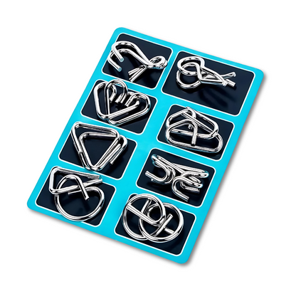 Metal Puzzle Rings – IQ Brain Teasers & Mind Game Set for Adults & Kids