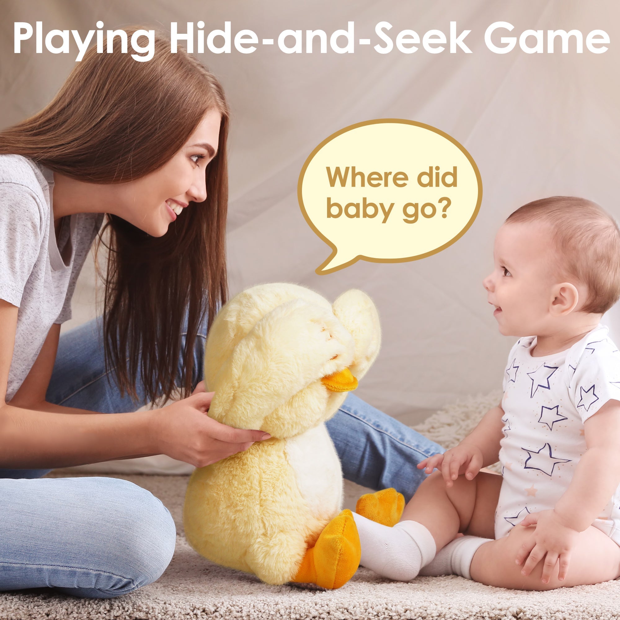 Baby Plush Chick Toy, Hide and Seek Stuffed Animal, Easter Basket Gifts