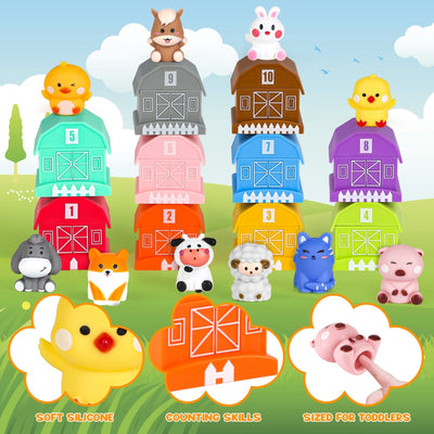 Fidtoy Farm Animal Learning Play Set