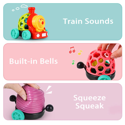 Juego de tren rodante con sonajero Fidtoy para bebés de 6 a 12 meses